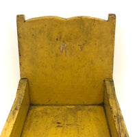 Wonderful Old Doll Bed in Original Yellow Paint