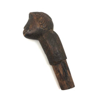 Antique Folk Art Monkey Head Carving, Stopper or Cane Top?