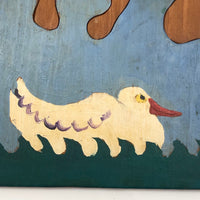 Handmade Double Sided Wooden Puzzle: Duck & Astronaut