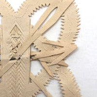 Antique Cut Paper Interlocking Hearts With Arrows and Pin Prick Decoration