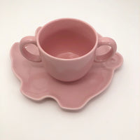 Tiffany & Co. Tiffany Tots Pink Pig Shaped Porcelain Plate and Cup