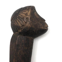 Antique Folk Art Monkey Head Carving, Stopper or Cane Top?
