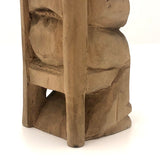 Very Old Carved Monk (?) Holding Ball (World?) in Big Hands!