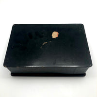 Japanese Lacquered Papier Mache Box with Three Scholars