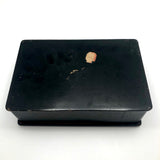 Japanese Lacquered Papier Mache Box with Three Scholars