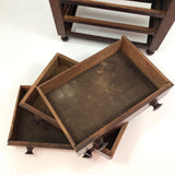 Three Drawer Antique Hardwood Miniature Tabletop Chest