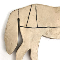 Old Hand-painted White Horse Wooden Cutout