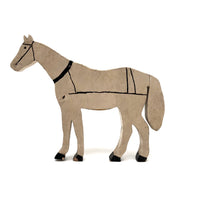 Old Hand-painted White Horse Wooden Cutout