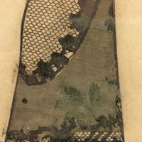 Victorian Silhouette of Woman in Black with Lace and Fan (or Dagger!), Framed
