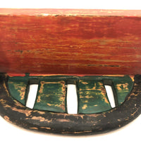 Hand-Carved, Polychromed Mid-century (Not So) Miniature Bench