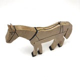 Old Hand-painted White Horse Wooden Cutout