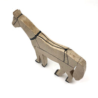 Old Hand-painted White Horse Wooden Cutout