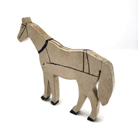 Old Hand-painted White Horse Wooden Cutout