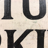 Visitors Parking Old Black and White Hand-painted Wooden Sign