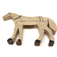 Old Hand-painted White Horse Wooden Cutout