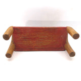 Hand-Carved, Polychromed Mid-century (Not So) Miniature Bench