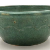 Matte Green Arts and Crafts Bowl, Presumed Zanesville