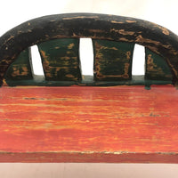 Hand-Carved, Polychromed Mid-century (Not So) Miniature Bench
