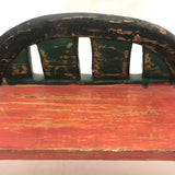 Hand-Carved, Polychromed Mid-century (Not So) Miniature Bench