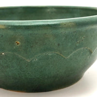 Matte Green Arts and Crafts Bowl, Presumed Zanesville