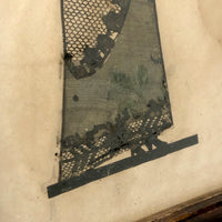 Victorian Silhouette of Woman in Black with Lace and Fan (or Dagger!), Framed