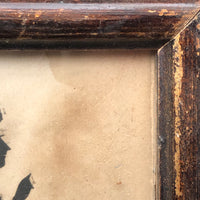 Victorian Silhouette of Woman in Black with Lace and Fan (or Dagger!), Framed