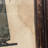 Victorian Silhouette of Woman in Black with Lace and Fan (or Dagger!), Framed
