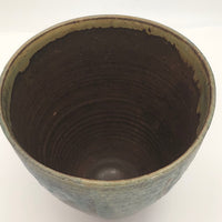 Earthy Ikebana-type Studio Pottery Vase or Bowl With Painterly Glazing