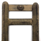 Gold Painted Chip Carved Tramp Art Mirror Frame