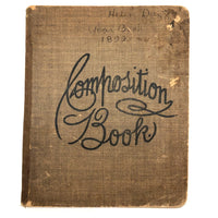 Helen Dayton's 1899 Notebook with School Work, Paper Dolls, Color Drawings, etc.
