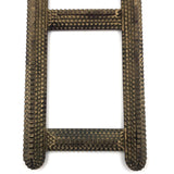 Gold Painted Chip Carved Tramp Art Mirror Frame