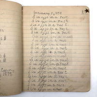 Helen Dayton's 1899 Notebook with School Work, Paper Dolls, Color Drawings, etc.