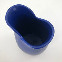 Matte Blue Glazed Art Pottery Vase with Sylized Lip