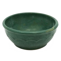 Matte Green Arts and Crafts Bowl, Presumed Zanesville