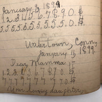 Helen Dayton's 1899 Notebook with School Work, Paper Dolls, Color Drawings, etc.
