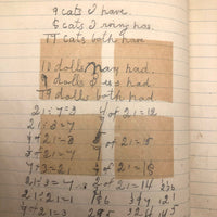 Helen Dayton's 1899 Notebook with School Work, Paper Dolls, Color Drawings, etc.