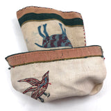 Embroidered Woven Textile Bag with Birds, Fish, and Deer