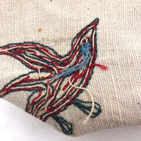 Embroidered Woven Textile Bag with Birds, Fish, and Deer