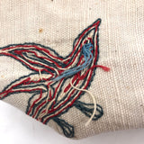 Embroidered Woven Textile Bag with Birds, Fish, and Deer