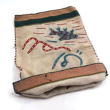 Embroidered Woven Textile Bag with Birds, Fish, and Deer