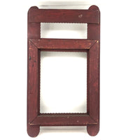 Gold Painted Chip Carved Tramp Art Mirror Frame