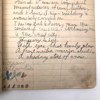 Helen Dayton's 1899 Notebook with School Work, Paper Dolls, Color Drawings, etc.