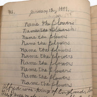 Helen Dayton's 1899 Notebook with School Work, Paper Dolls, Color Drawings, etc.