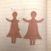 Helen Dayton's 1899 Notebook with School Work, Paper Dolls, Color Drawings, etc.