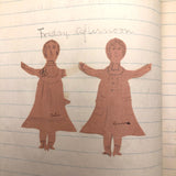 Helen Dayton's 1899 Notebook with School Work, Paper Dolls, Color Drawings, etc.