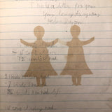 Helen Dayton's 1899 Notebook with School Work, Paper Dolls, Color Drawings, etc.