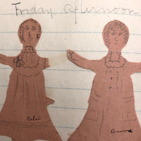Helen Dayton's 1899 Notebook with School Work, Paper Dolls, Color Drawings, etc.
