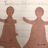 Helen Dayton's 1899 Notebook with School Work, Paper Dolls, Color Drawings, etc.