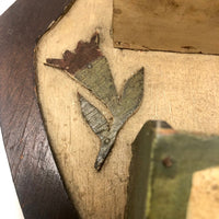 Wonderful Old Pennsylvania Folk Art Double Wall Box with Birds, Flower, Four Leaf Clover