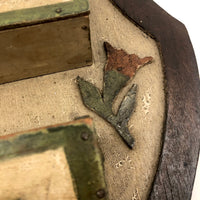 Wonderful Old Pennsylvania Folk Art Double Wall Box with Birds, Flower, Four Leaf Clover